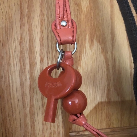 Fossil Large Wax Canvas Key-Per Shoulder Bag Tote Floral Print Pockets 15X14 BIG - Picture 6 of 12